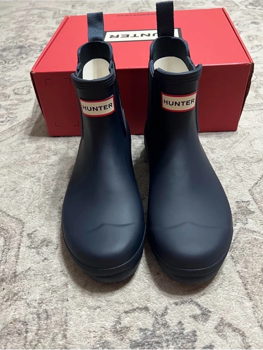 Hunter Women's Matte Navy Chelsea Rain Boots Size 9 NWT